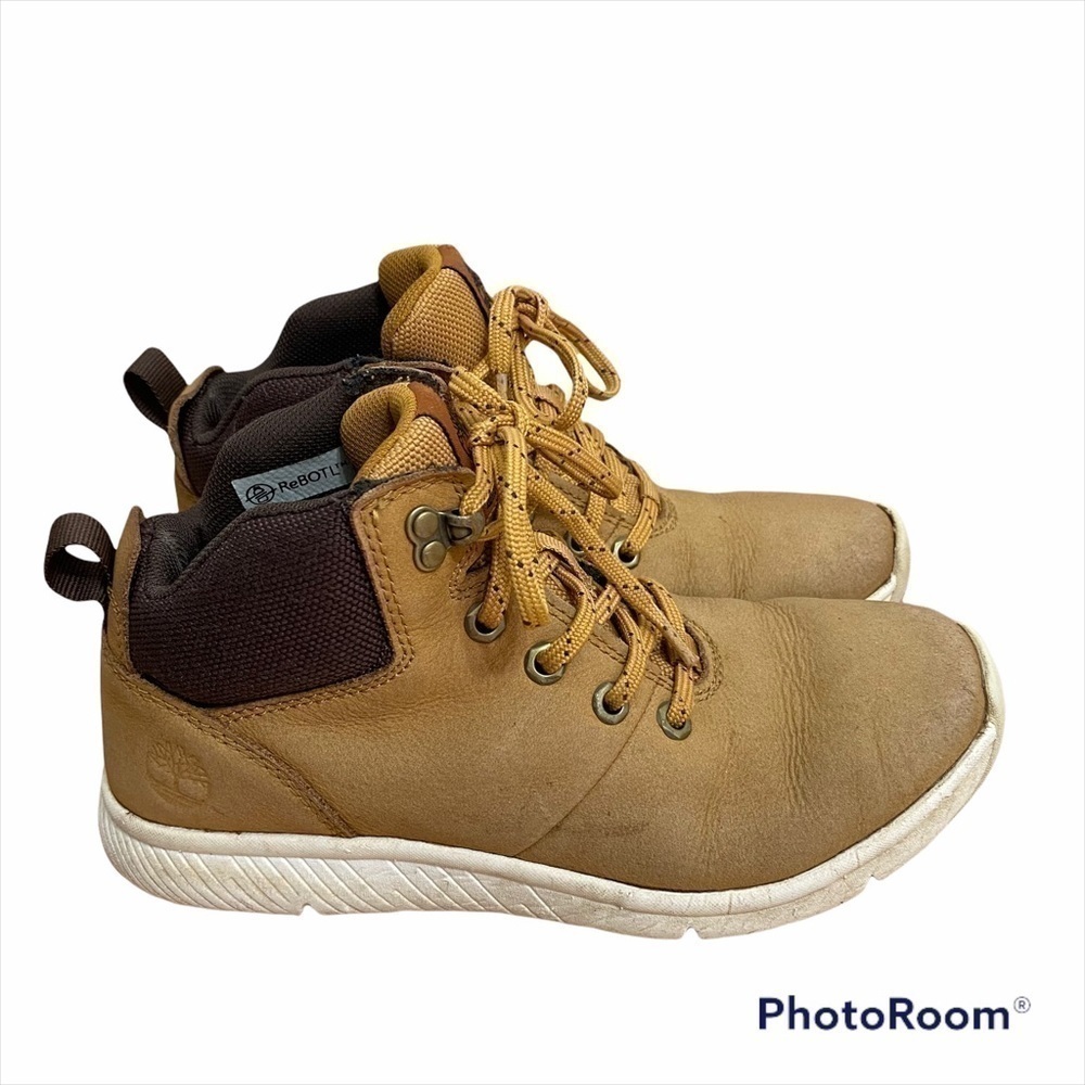 Timberland Sneaker Boots Tan Sz 3 Leather Kids